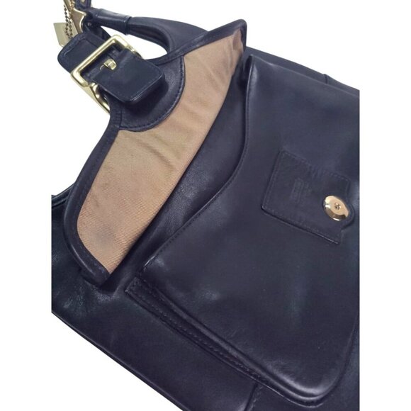 Coach Vintage Saddle Hippie Legacy 9340 Black Leather Buckle Shoulder Bag - Picture 13 of 13